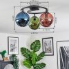 Gastor lampa sufitowa, kula świetlna 37 cm niebeieski, zielony, miedziany, 3-punktowe