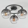 Koyoto lampa sufitowa, kula świetlna 37 cm przezroczysty, przydymiony, 3-punktowe
