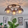 Koyoto lampa sufitowa, kula świetlna 37 cm przezroczysty, przydymiony, 3-punktowe