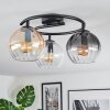 Koyoto lampa sufitowa, kula świetlna 37 cm bursztynowy, przezroczysty, przydymiony, 3-punktowe