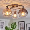 Koyoto lampa sufitowa, kula świetlna 37 cm bursztynowy, przezroczysty, przydymiony, 3-punktowe