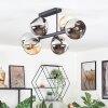 Koyoto lampa sufitowa, kula świetlna bursztynowy, chrom, przydymiony, 6-punktowe