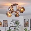 Koyoto lampa sufitowa, kula świetlna bursztynowy, chrom, przydymiony, 6-punktowe