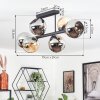 Koyoto lampa sufitowa, kula świetlna bursztynowy, chrom, przydymiony, 6-punktowe