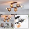 Koyoto lampa sufitowa, kula świetlna bursztynowy, chrom, przezroczysty, przydymiony, 6-punktowe