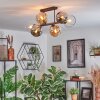 Koyoto lampa sufitowa, kula świetlna bursztynowy, chrom, przezroczysty, przydymiony, 6-punktowe