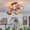 Koyoto lampa sufitowa, kula świetlna bursztynowy, chrom, przezroczysty, przydymiony, 6-punktowe