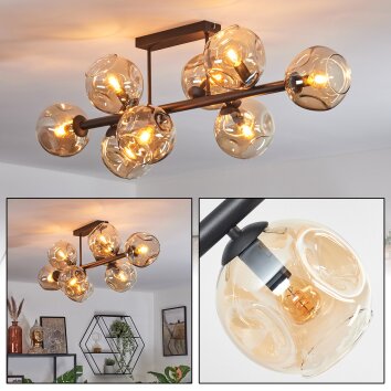 Ripoll Lampa sufitowa, Kula świetlna W kolorze bursztynu, 8-punktowe Ripoll Lampa sufitowa, Kula świetlna W kolorze bursztynu, 8-punktowe