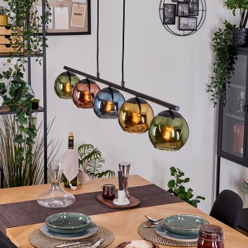 Koyoto Lampa wisząca, Kula świetlna, Lampa wisząca Niebeieski, Złoty, Zielony, W kolorze miedzi, 5-punktowe