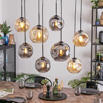 Ripoll lampa wisząca, kula świetlna, lampa wisząca bursztynowy, przydymiony, 8-punktowe