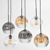 Ripoll Lampa wisząca, Kula świetlna, Lampa wisząca W kolorze bursztynu, Przezroczysty, Przydymiony, 6-punktowe
