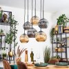 Ripoll Lampa wisząca, Kula świetlna, Lampa wisząca W kolorze bursztynu, Przydymiony, 6-punktowe