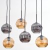 Ripoll Lampa wisząca, Kula świetlna, Lampa wisząca W kolorze bursztynu, Przydymiony, 6-punktowe