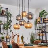 Ripoll Lampa wisząca, Kula świetlna, Lampa wisząca W kolorze bursztynu, Przydymiony, 6-punktowe