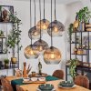 Ripoll lampa wisząca, kula świetlna, lampa wisząca bursztynowy, przezroczysty, przydymiony, 6-punktowe