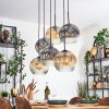 Ripoll lampa wisząca, kula świetlna, lampa wisząca bursztynowy, przezroczysty, przydymiony, 6-punktowe