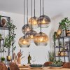 Ripoll lampa wisząca, kula świetlna, lampa wisząca bursztynowy, przezroczysty, przydymiony, 6-punktowe
