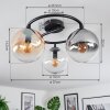 Gastor lampa sufitowa, kula świetlna 37 cm bursztynowy, przezroczysty, przydymiony, 3-punktowe