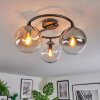 Gastor lampa sufitowa, kula świetlna 37 cm bursztynowy, przezroczysty, przydymiony, 3-punktowe