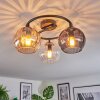 Koyoto lampa sufitowa, kula świetlna 37 cm bursztynowy, przezroczysty, przydymiony, 3-punktowe