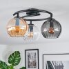 Koyoto lampa sufitowa, kula świetlna 37 cm bursztynowy, przezroczysty, przydymiony, 3-punktowe