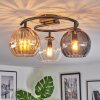 Koyoto lampa sufitowa, kula świetlna 37 cm bursztynowy, przezroczysty, przydymiony, 3-punktowe
