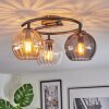 Koyoto lampa sufitowa, kula świetlna 37 cm bursztynowy, przezroczysty, przydymiony, 3-punktowe