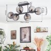 Koyoto lampa sufitowa, kula świetlna przydymiony, 6-punktowe