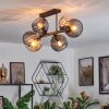 Koyoto lampa sufitowa, kula świetlna bursztynowy, przydymiony, 6-punktowe