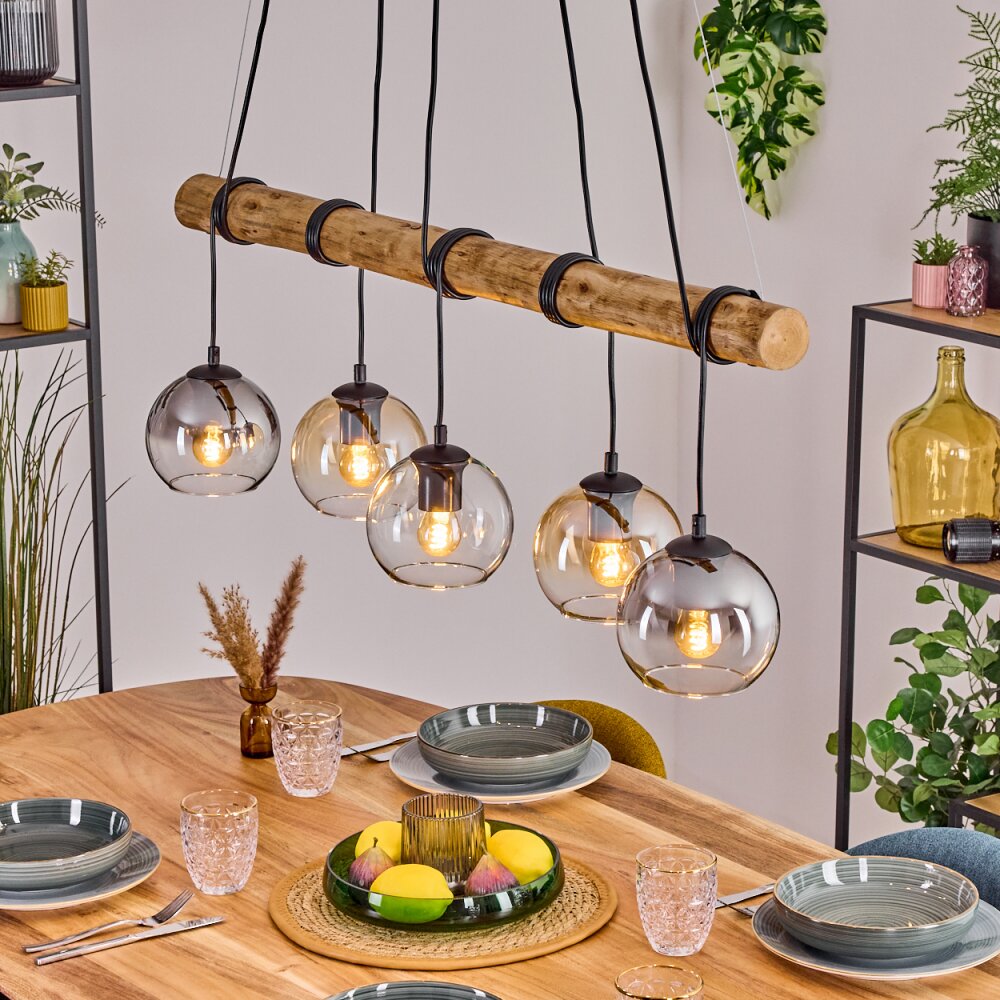 Koyoto Lampa wisząca, Kula świetlna, Lampa wisząca W kolorze bursztynu, Przezroczysty, Przydymiony, 5-punktowe main product photo