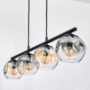 Ripoll lampa wisząca, kula świetlna, lampa wisząca bursztynowy, przezroczysty, przydymiony, 4-punktowe