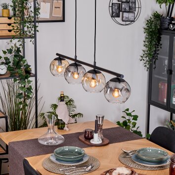 Ripoll lampa wisząca, kula świetlna, lampa wisząca bursztynowy, przezroczysty, przydymiony, 4-punktowe