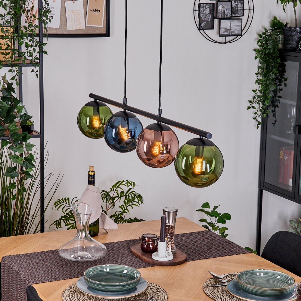 Gastor Lampa wisząca, Kula świetlna, Lampa wisząca Niebeieski, Zielony, W kolorze miedzi, 4-punktowe main product photo