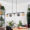 Ripoll lampa wisząca, kula świetlna, lampa wisząca bursztynowy, przezroczysty, przydymiony, 5-punktowe