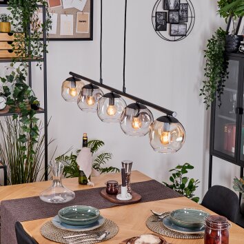 Ripoll Lampa wisząca, Kula świetlna, Lampa wisząca W kolorze bursztynu, Przezroczysty, Przydymiony, 5-punktowe