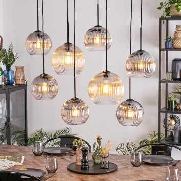 Koyoto lampa wisząca, kula świetlna, lampa wisząca bursztynowy, przezroczysty, przydymiony, 8-punktowe