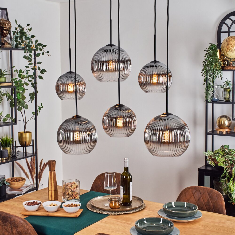Koyoto Lampa wisząca, Kula świetlna, Lampa wisząca Przezroczysty, Przydymiony, 6-punktowe main product photo