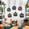 Koyoto lampa wisząca, kula świetlna, lampa wisząca niebeieski, zielony, miedziany, 6-punktowe