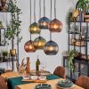 Koyoto lampa wisząca, kula świetlna, lampa wisząca niebeieski, zielony, miedziany, 6-punktowe