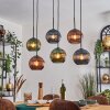 Koyoto lampa wisząca, kula świetlna, lampa wisząca niebeieski, zielony, miedziany, 6-punktowe