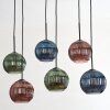 Koyoto lampa wisząca, kula świetlna, lampa wisząca niebeieski, zielony, miedziany, 6-punktowe