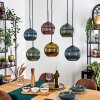 Koyoto lampa wisząca, kula świetlna, lampa wisząca niebeieski, złoty, zielony, miedziany, 6-punktowe