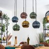 Koyoto lampa wisząca, kula świetlna, lampa wisząca niebeieski, złoty, zielony, miedziany, 6-punktowe