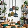 Koyoto Lampa wisząca, Kula świetlna, Lampa wisząca Niebeieski, Złoty, Zielony, W kolorze miedzi, 6-punktowe