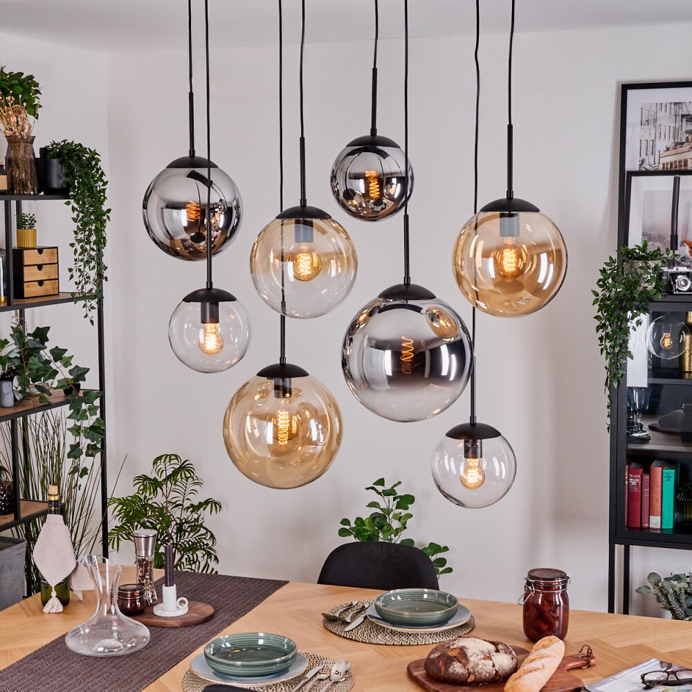 Gastor Lampa wisząca, Kula świetlna, Lampa wisząca W kolorze bursztynu, Chrom, Przezroczysty, Przydymiony, 8-punktowe main product photo