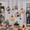 Gastor lampa wisząca, kula świetlna, lampa wisząca bursztynowy, chrom, przezroczysty, przydymiony, 8-punktowe