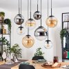 Gastor lampa wisząca, kula świetlna, lampa wisząca bursztynowy, chrom, przezroczysty, przydymiony, 8-punktowe