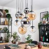 Gastor lampa wisząca, kula świetlna, lampa wisząca bursztynowy, chrom, przezroczysty, przydymiony, 8-punktowe