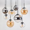 Gastor lampa wisząca, kula świetlna, lampa wisząca bursztynowy, chrom, przezroczysty, przydymiony, 8-punktowe