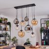 Gastor lampa wisząca, kula świetlna, lampa wisząca bursztynowy, chrom, przezroczysty, przydymiony, 8-punktowe